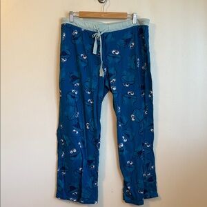 Preowned adult size XL Sesame Street Cookie Monster Blue Pajama Lounge Pants